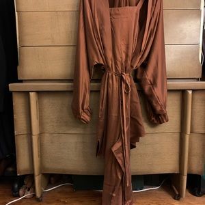 Lunya Silk Robe and Romper 2 piece set